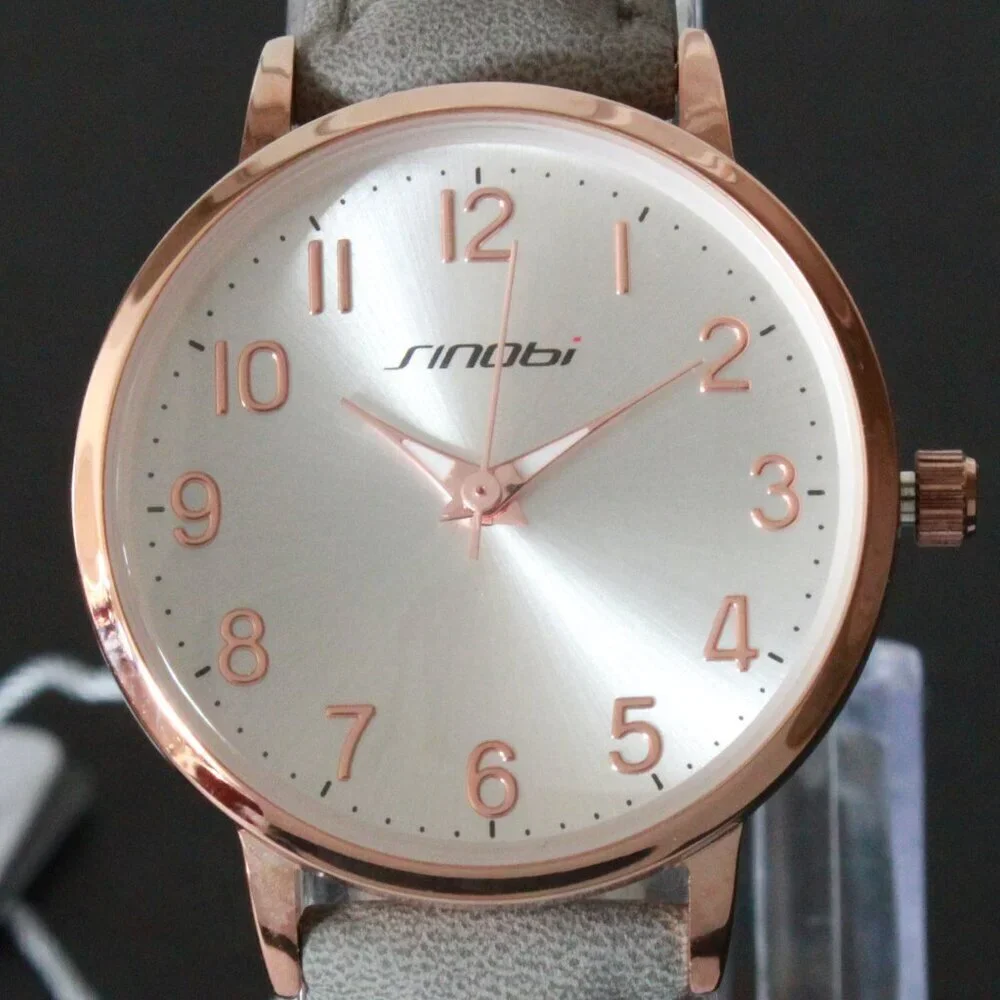 Ladies Easy Reader Dress Watch Silver Sunburst Dial Rose Gold-toned Case 30mm